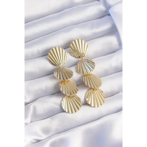 Erb Pirinç Gold Renk Deniz Kabuğu Model Sallantılı Küpe