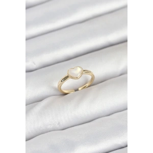 Erb Pirinç Gold Renk Kalpli Kadın Yüzük