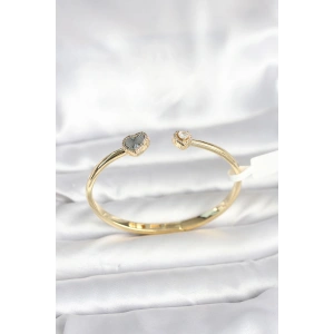 Erb Pirinç Gold Renk Kalpli Model Kadın Kelepçe Bileklik