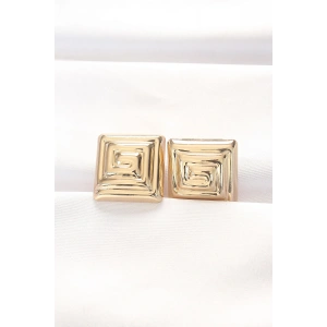 Erb Pirinç Gold Renk Kare Form Küpe