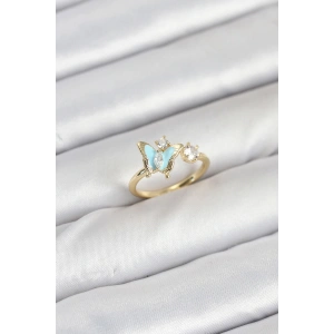 Erb Pirinç Gold Renk Kelebek Model Kadın Yüzük