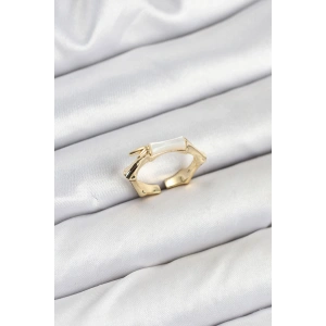 Erb Pirinç Gold Renk Kemik Model Kadın Yüzük