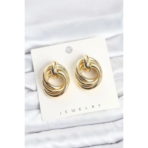 Erb Pirinç Gold Renk Sarmal Halka Model Vintage Kadın Küpe