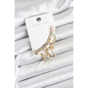 Erb Pirinç Gold Renk Set Küpe