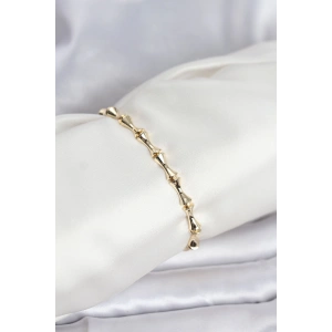 Erb Pirinç Gold Renk VIP Seri Kemik Model Zirkon Taşlı Kadın Bileklik