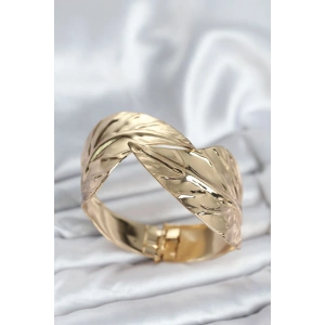 Erb Pirinç Gold Renk Yaprak Model Kadın Bileklik