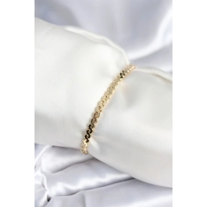 Erb Pirinç Gold Renk Yassı Zincir Model Kadın Bileklik