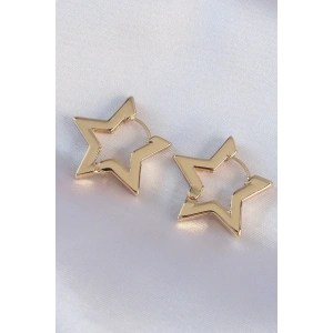 Erb Pirinç Gold Renk Yıldız Küpe