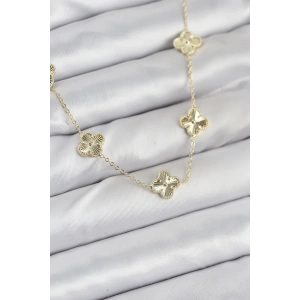 Erb Pirinç Gold Renk Yonca Kadın Kolye