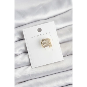 Erb Pirinç Gold Renk Zirkon Taşlı Earcuff Kıkırdak Küpe