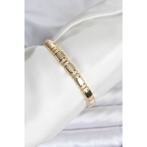 Erb Pirinç Gold Renk Zirkon Taşlı Kadın Bileklik