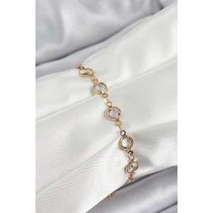 Erb Pirinç Gold Renk Zirkon Taşlı Kadın Bileklik