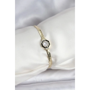 Erb Pirinç Gold Renk Zirkon Taşlı Kadın Bileklik