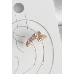 Erb Pirinç Gold Renk Zirkon Taşlı Kadın Kıkırdak Küpe