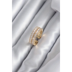 Erb Pirinç Gold Renk Zirkon Taşlı Kadın Yüzük