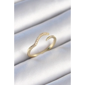 Erb Pirinç Gold Renk Zirkon Taşlı Kadın Yüzük