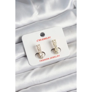 Erb Pirinç Gold Renk Zirkon Taşlı Vintage Kadın Küpe