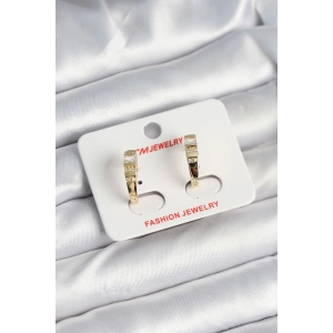 Erb Pirinç Gold Renk Zirkon Taşlı Vintage Kadın Küpe