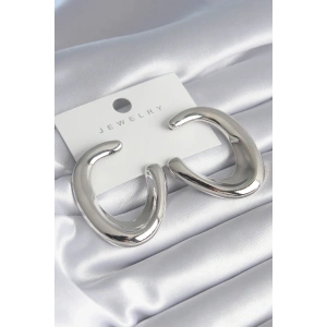 Erb Pirinç Gümüş Renk Halka Model Kadın Küpe