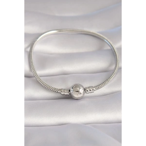 Erb Pirinç Gümüş Renk İşleme Detay Charm Model Kadın Bileklik