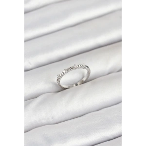 Erb Pirinç Gümüş Renk Lazer Kesim Kadın Yüzük