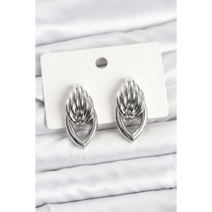 Erb Pirinç Gümüş Renk Sarmal Damla Model Vintage Kadın Küpe