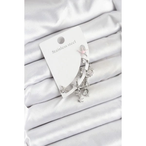 Erb Pirinç Gümüş Renk Set Küpe