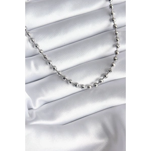 Erb Pirinç Gümüş Renk Topçuk Detay Kadın Kolye