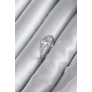 Erb Pirinç Gümüş Renk Zirkon Taşlı Yılan Model Kadın Yüzük