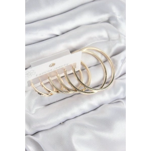 Erb Pirinç Halka Model Gold Renk Kadın Set Küpe