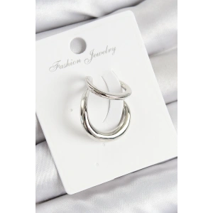 Erb Pirinç Halka Model Gümüş Renk Sağ Kıkırdak Küpe