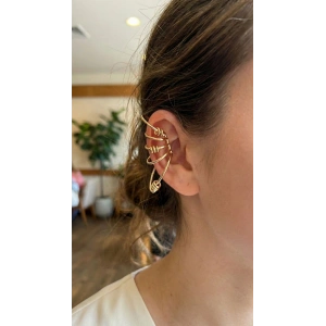 Erb Pirinç Halkalı Model Gold Renk Kıkırdak Küpe