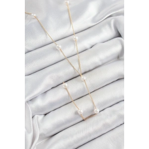 Erb Pirinç İnci Figürlü Y Model Gold Renk Kadın Kolye