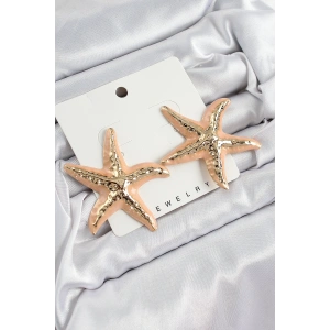 Erb Pirinç Krem Deniz Yıldızı Model Vintage Kadın Küpe