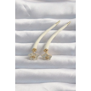 Erb Pirinç Krem Renk Botega Küpe