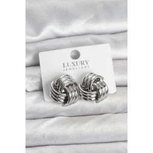 Erb Pirinç Sarmal Gümüş Renk Kadın Küpe