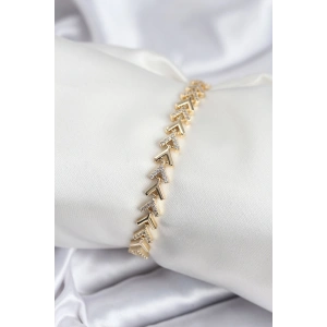 Erb Pirinç VIP Seri Gold Zirkon Taşlı Balık Sırtı Model Kadın Bileklik