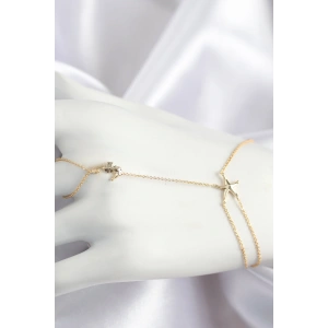 Erb Pirinç Zirkon Taşlı Deniz Atı Ve Yıldız Model Gold Renk Şahmeran