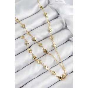 Erb Pirinç Zirkon Taşlı Kalp Model Gold Renk Y Kolye
