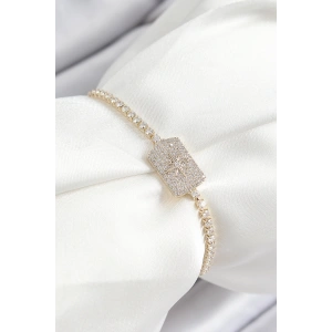 Erb Pirinç Zirkon Taşlı Kutup Yıldızı Model Gold Renk Asansörlü Kadın Bileklik