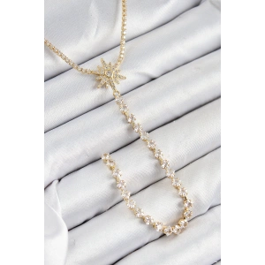 Erb Pirinç Zirkon Taşlı Kutup Yıldızı Model Gümüş Renk Y Kolye