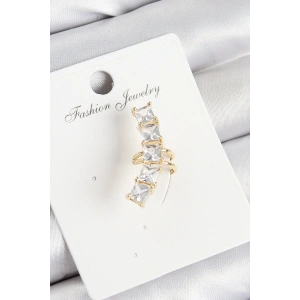 Erb Pirinç Zirkon Taşlı Model Gold Renk Sağ Kıkırdak Küpe