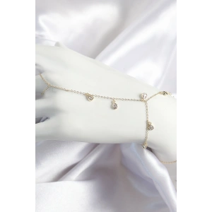 Erb Pirinç Zirkon Taşlı Sallantılı Damla Model Gold Renk Kadın Şahmeran