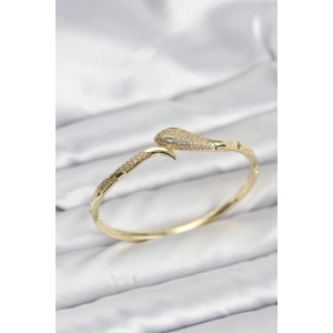 Erb Pirinç Zirkon Taşlı Yılan Model Kadın Kelepçe Bileklik