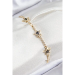 Erb Pirinç Zirkon Taşlı Yıldız Model Gold Renk Kadın Bileklik