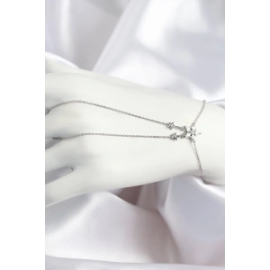 Erb Pirinç Zirkon Taşlı Yıldız Model Gümüş Renk Şahmeran