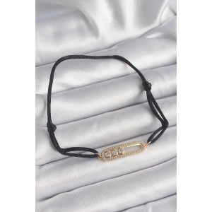 Erb Siyah Renk İpli Asansör Gold Messika Model Kadın Bileklik