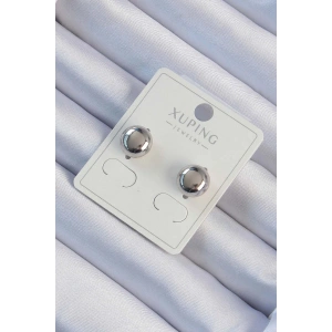 Erb Xuping Gümüş Renk Minimal Bombeli Oval Küpe