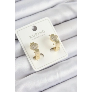 Erb Xuping Zirkon Taşlı Kalp Model Gold Renk Kadın Küpe