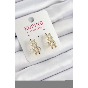 Erb Xuping Zirkon Taşlı Sıralı Damla Model Gold Renk Kadın Küpe